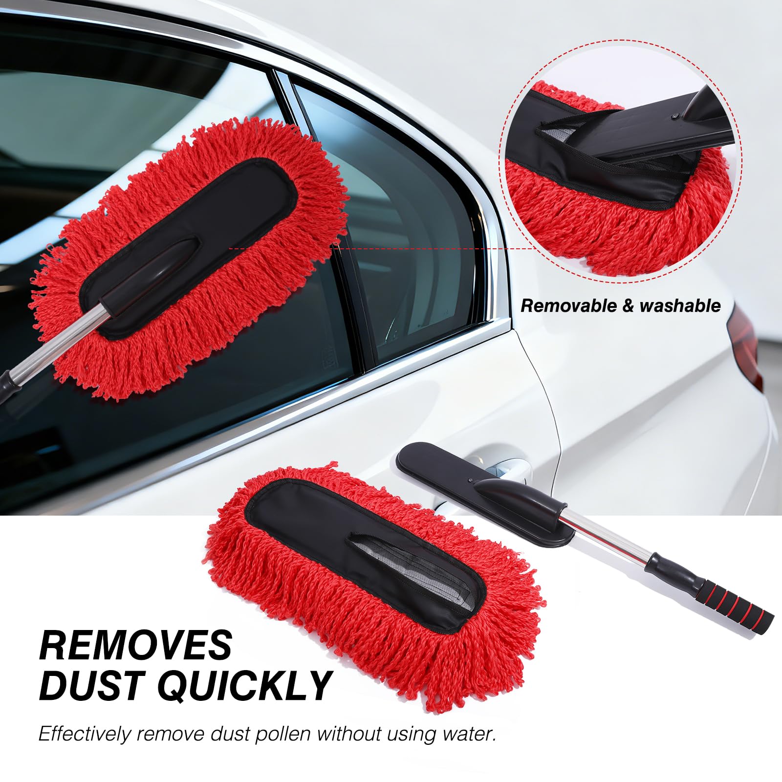 IPELY microfiber head detail with plush fibers that trap dust