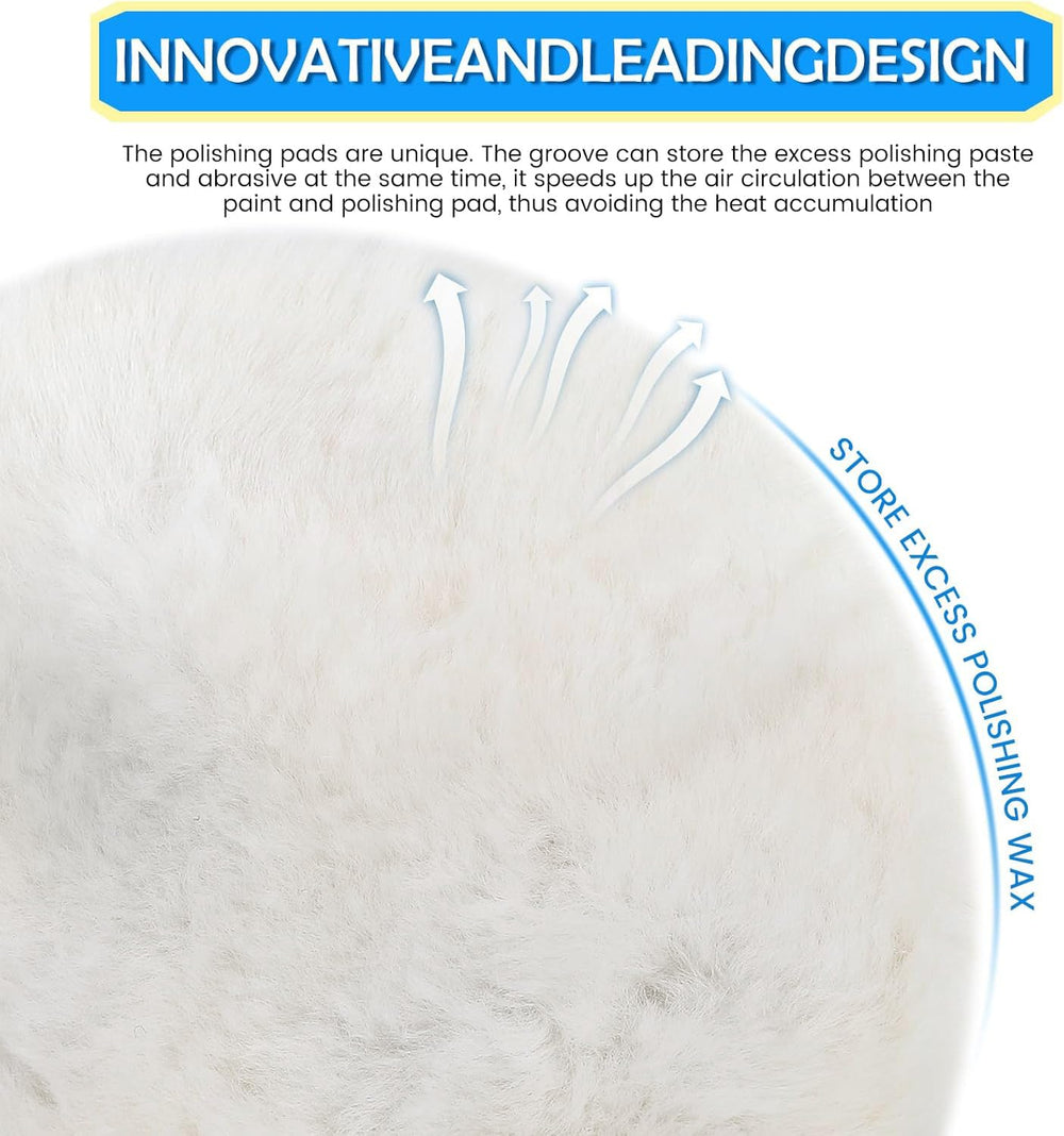 IPELY pads arranged on a 6-inch backing plate showing hook-and-loop attachment convenience