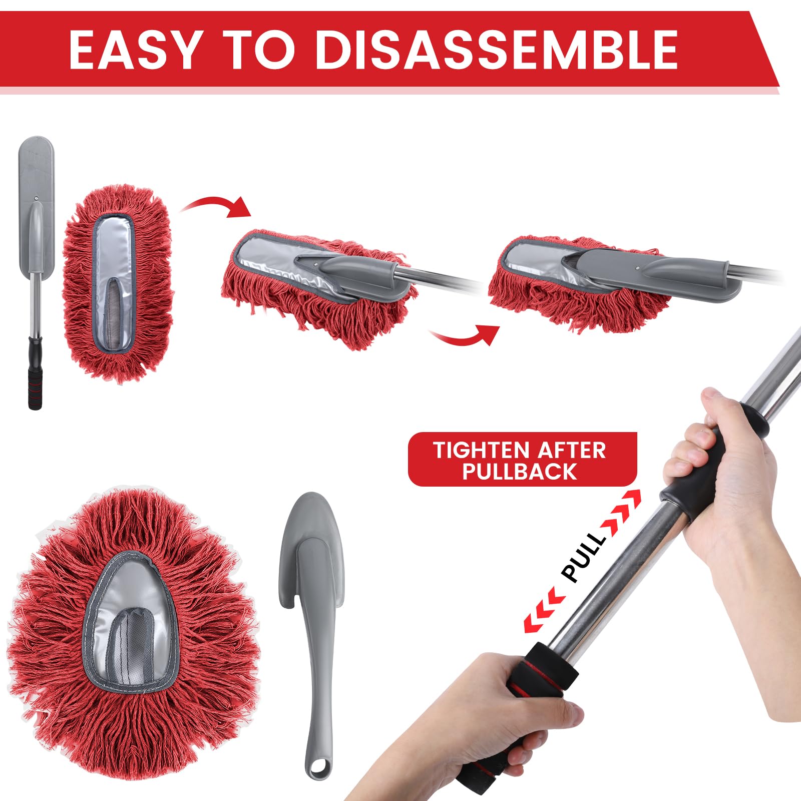 IPELY storage cover in car trunk, keeps duster clean and portable