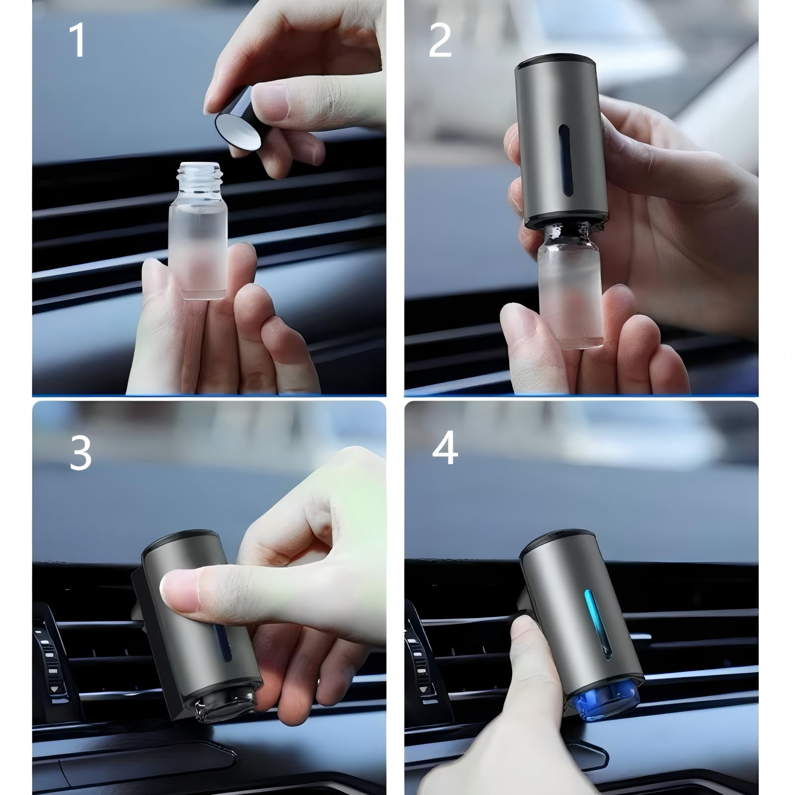 IQQI bottle next to smartphone for scale demonstrating compact portability