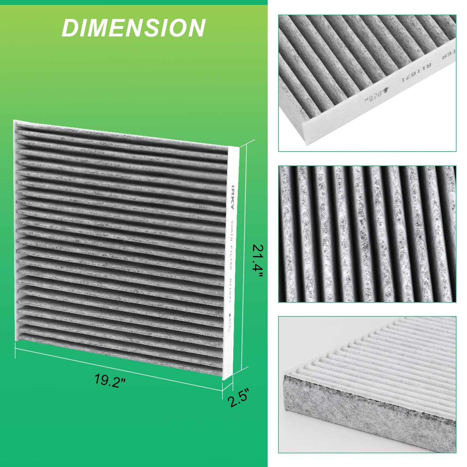 iRKY cabin air filter being installed in glovebox for quick DIY benefit