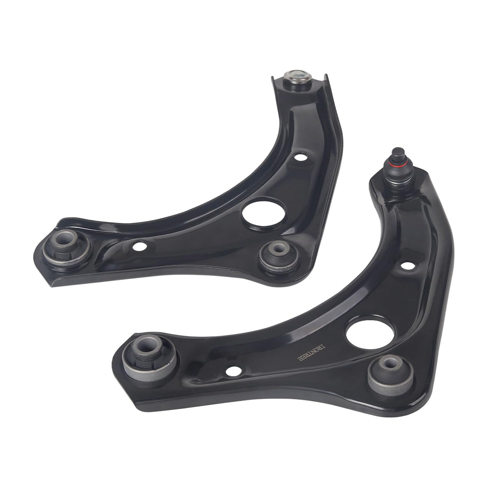 IRONTREE front lower control arms packaging showing both pieces and fitment benefit