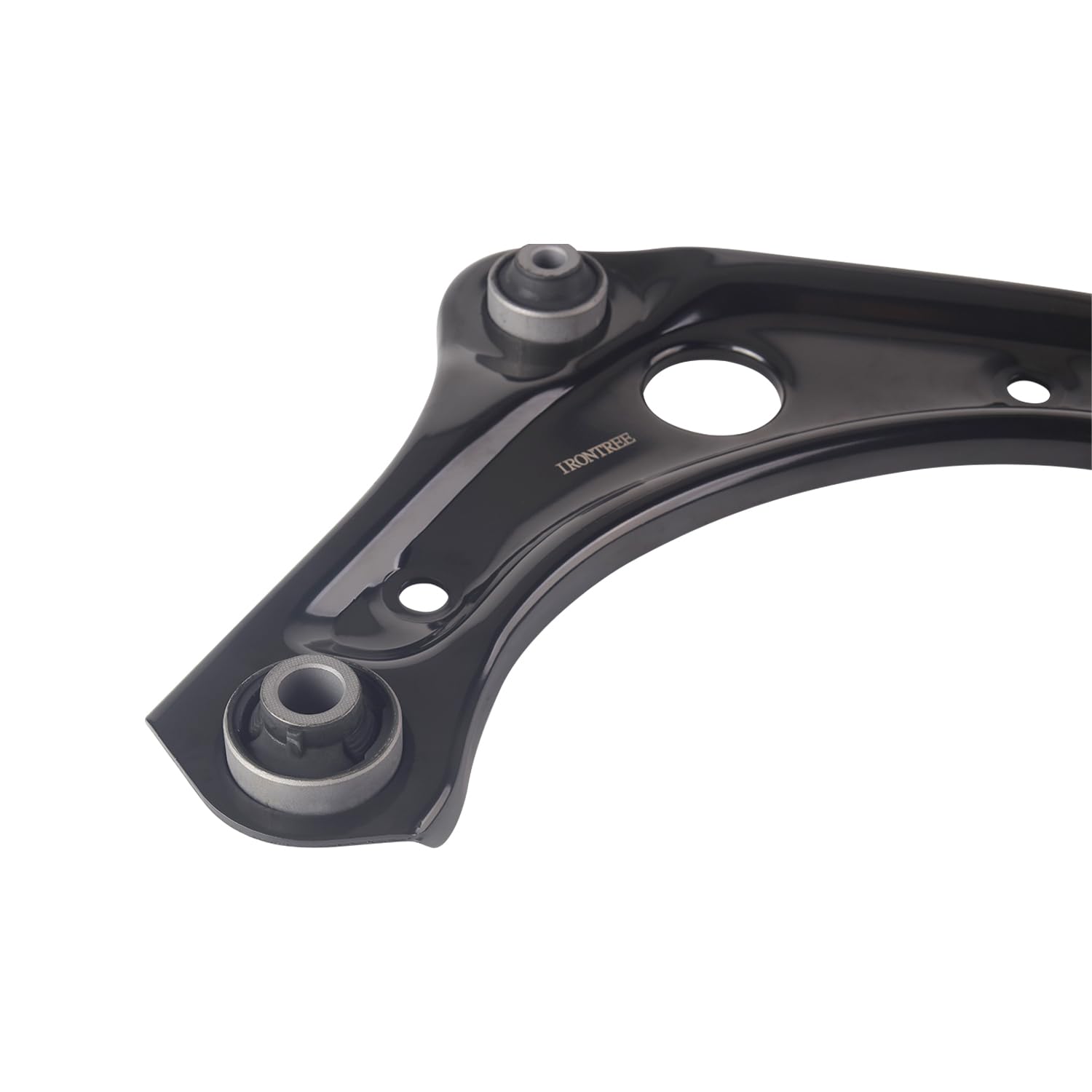 IRONTREE control arm installed on vehicle front suspension demonstrating restored handling