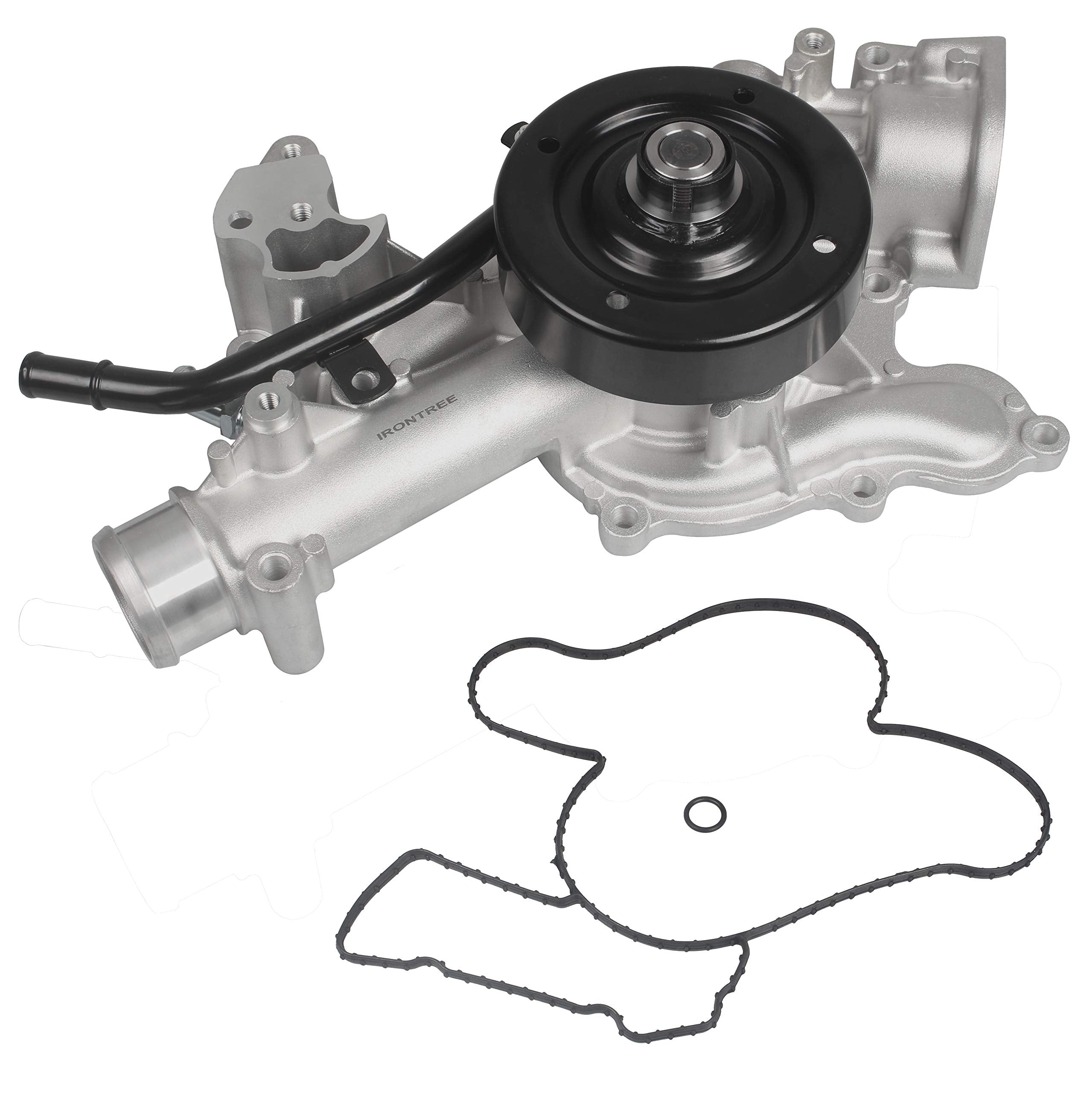 IRONTREE water pump front assembly showing mounting points and inlet outlet benefits reliable fit