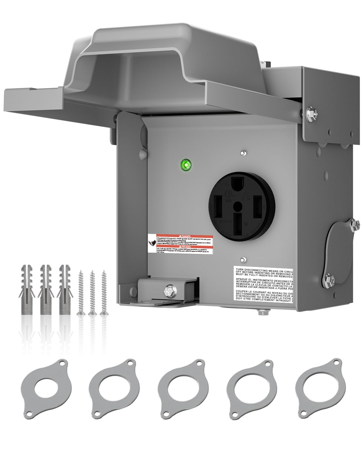 islewire front panel view showing weatherproof housing and label, durable protection