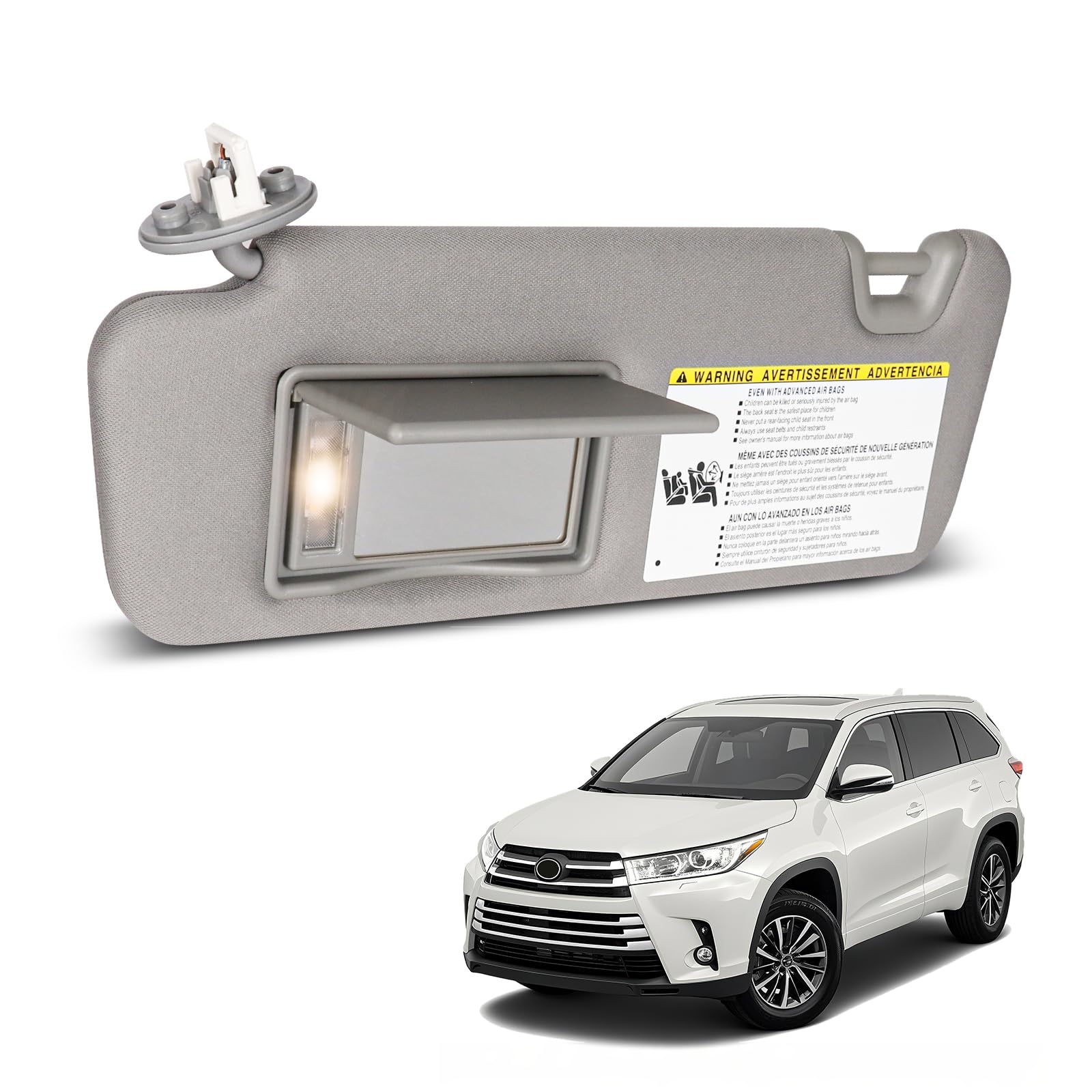 ItranMc left sun visor front view showing fit and finish benefit