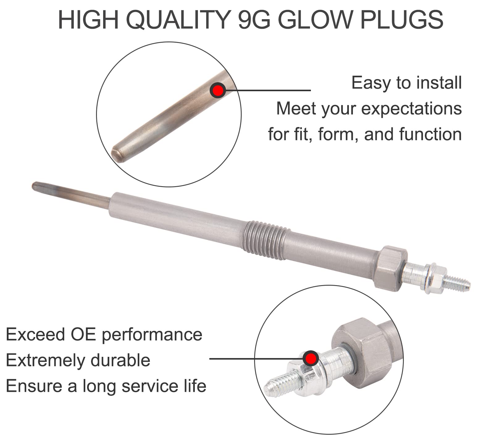 IVONNEY close-up of glow plug heating element highlighting durable construction