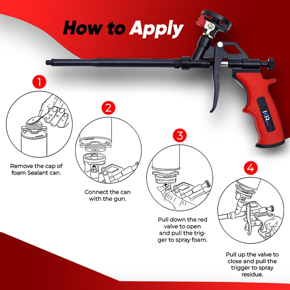 ixirpro applying foam around window frame sealing gaps and preventing drafts