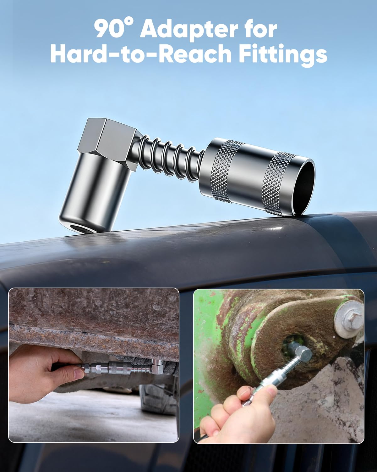 J-KU flexible 12-inch hose close-up enabling reach into confined spaces