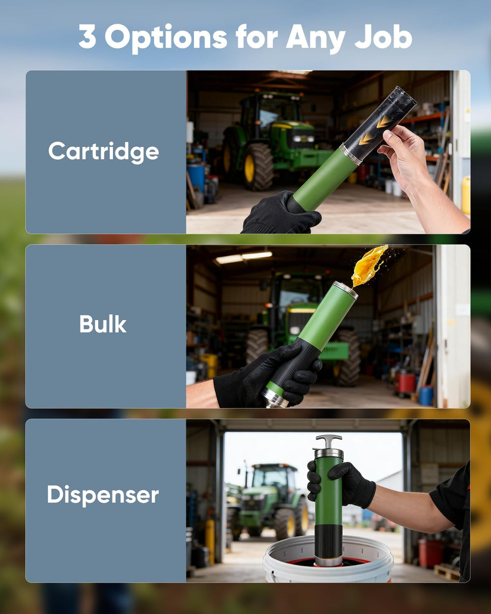 J-KU pistol grip held in hand reducing operator fatigue during jobs