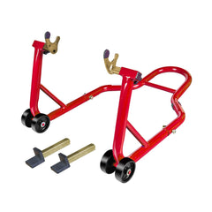 Jack Boss front fork support full view showing stable lift benefit