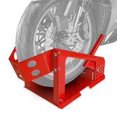 Jack Boss front view of assembled chock showing stable wheel hold benefit