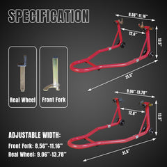 Jack Boss rear swingarm lift front angle illustrating secure support