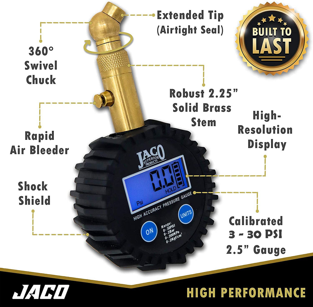 JACO Elite brass stem close-up highlighting durable construction and long life