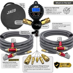 JACO Lightning Air Chuck close-up demonstrating secure, instant valve seal benefit