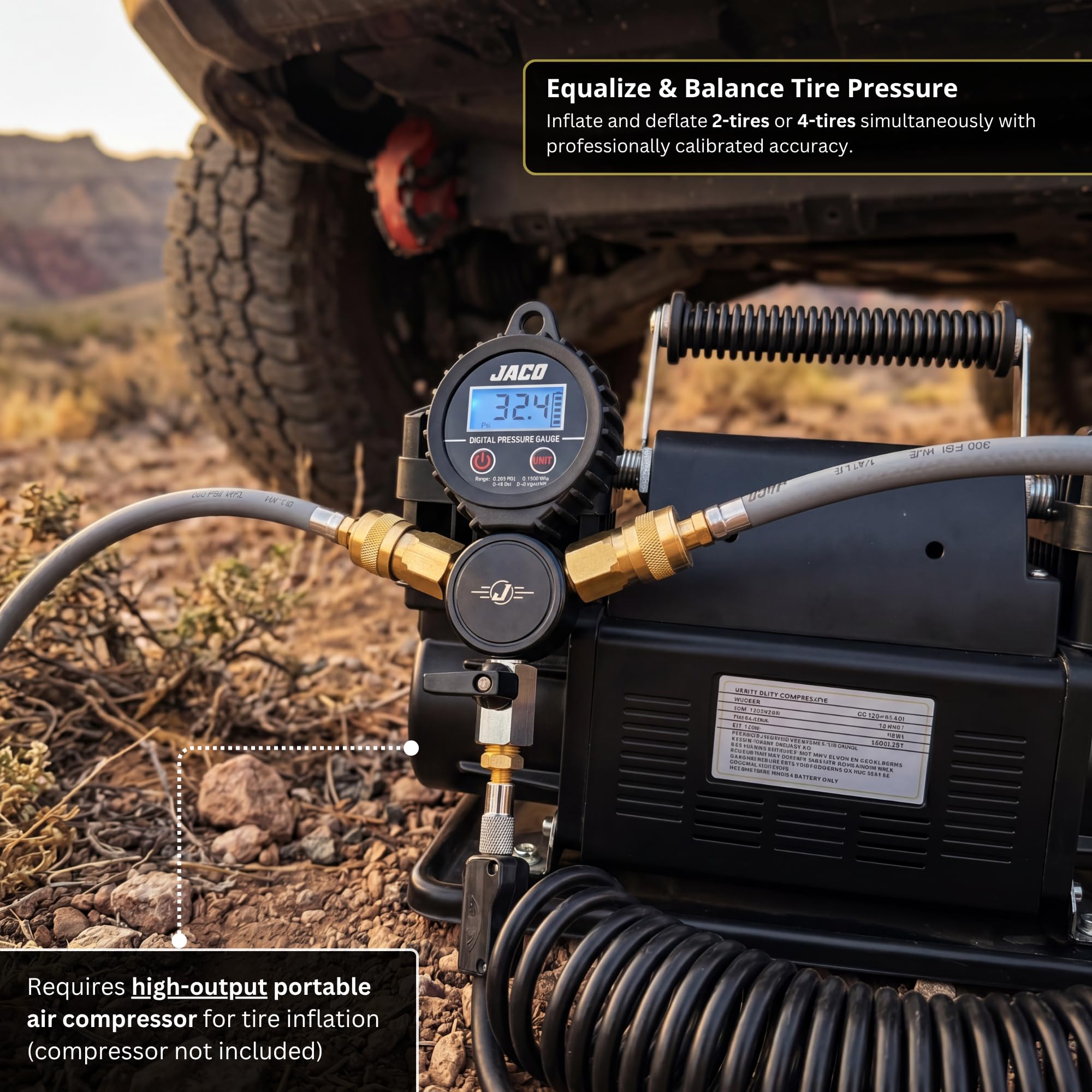 JACO long-reach hoses flexing in cold weather for durable, flexible performance