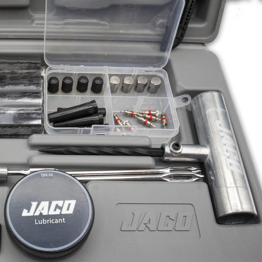 JACO TRX-50 lifestyle roadside scene with vehicle and kit for peace of mind