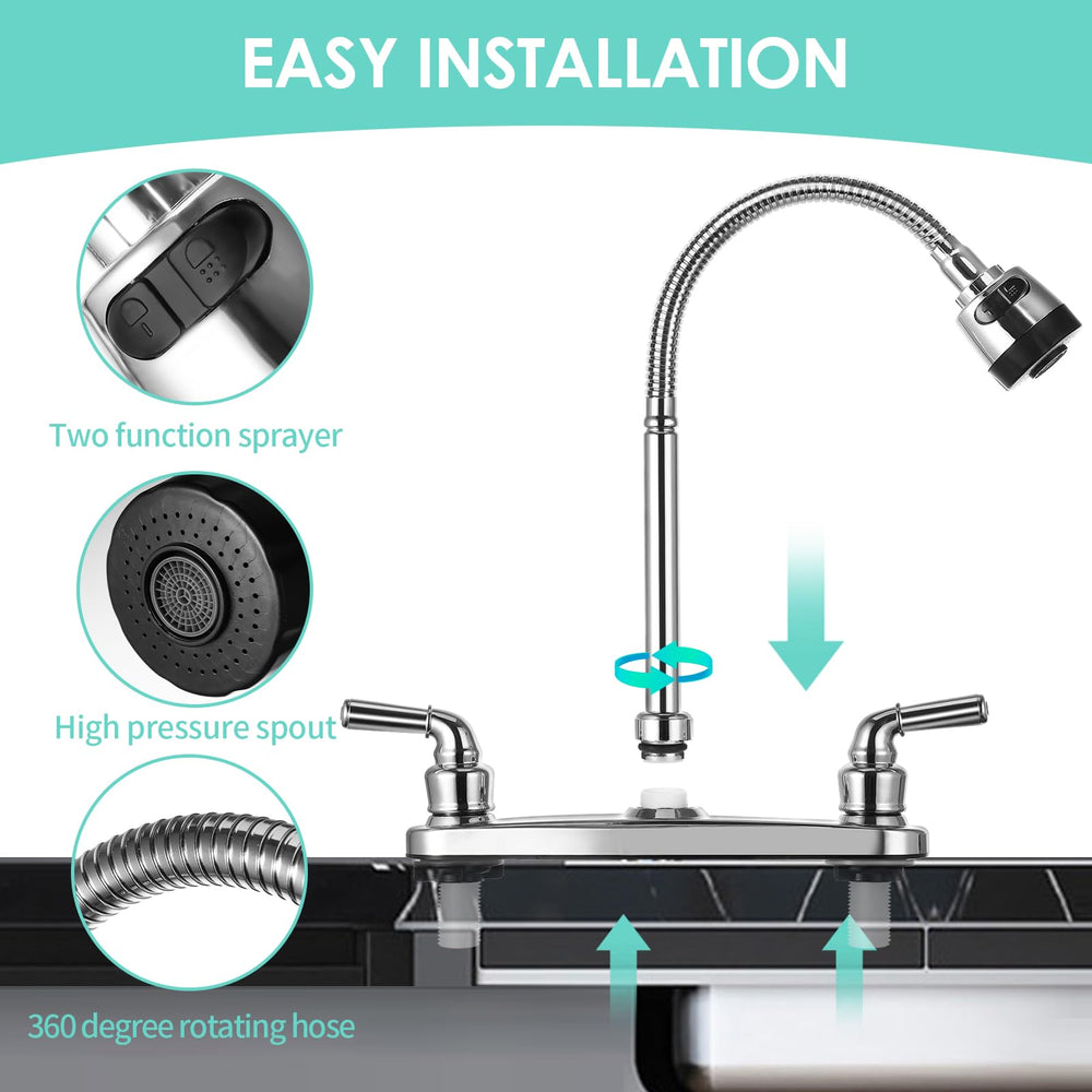 JAKARDA faucet installed in an RV kitchen showing space-saving and functionality
