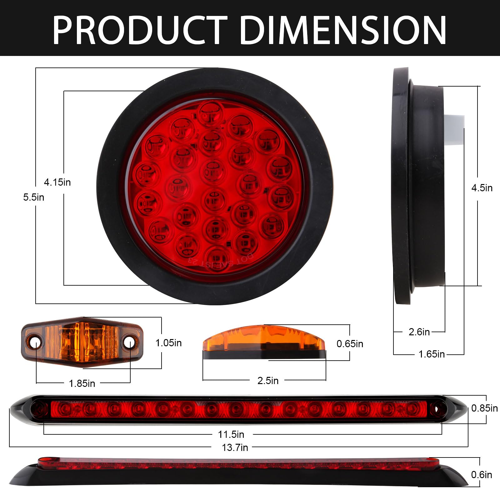 Jamarco close-up of 24 LEDs in 4-inch lens highlighting durable construction