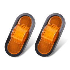 Jamarco front view oval LED marker showing clear amber lens and bright benefit
