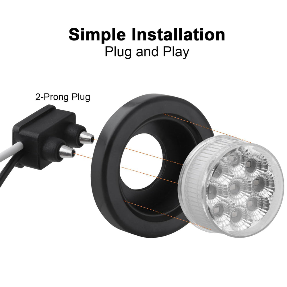 Jamarco view of grommet and two-prong pigtail enabling quick install