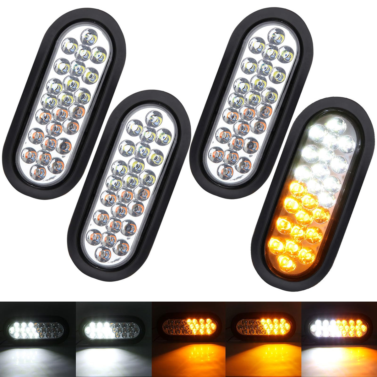 Jamarco front view of oval LED strobe light showing bright signaling