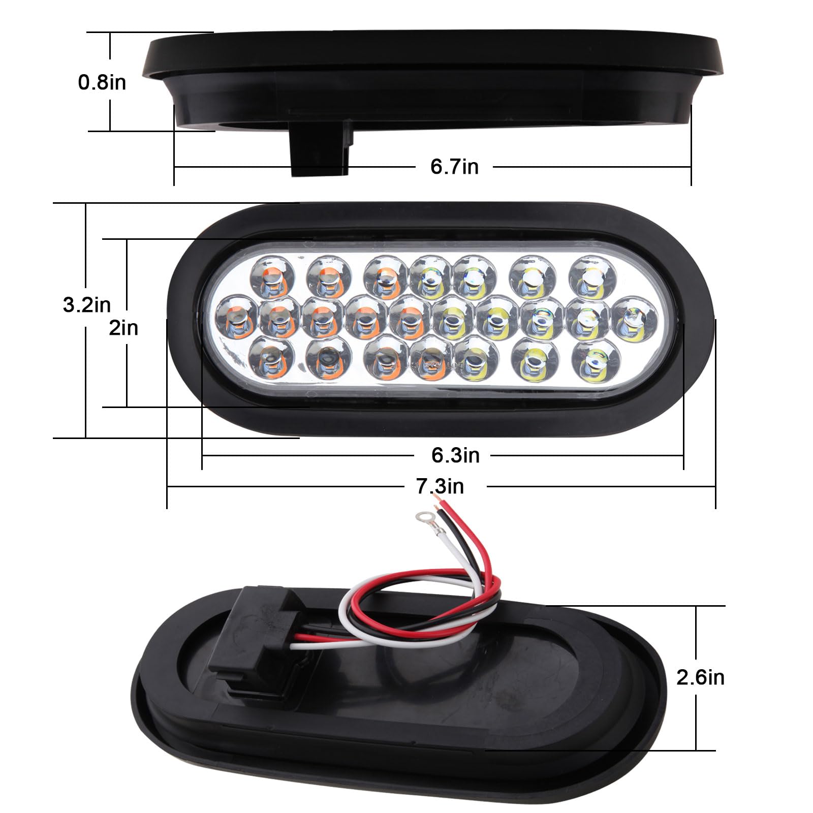 Jamarco close-up of 24 LEDs highlighting durable lens benefit