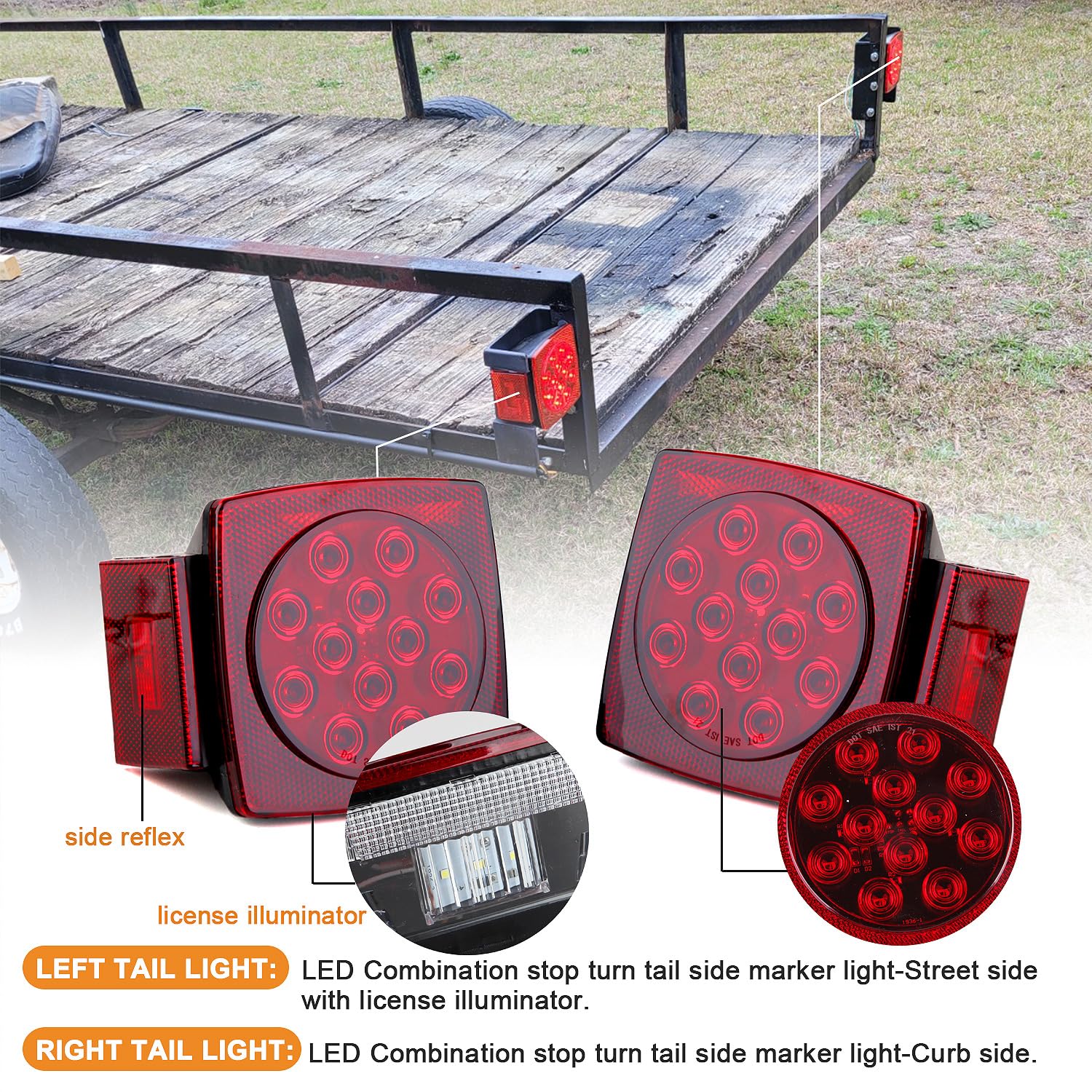 Jamarco tail light next to ruler showing compact size for correct fit