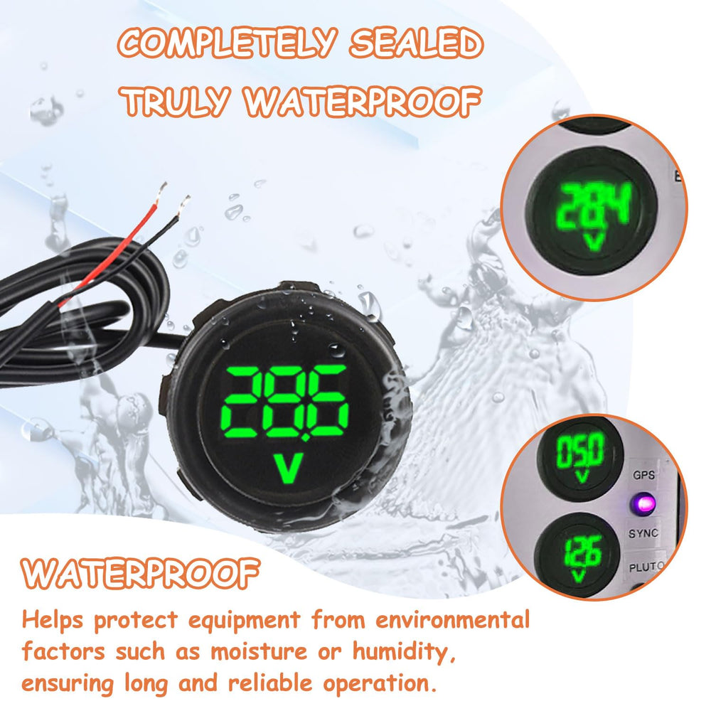JAMHER installed in motorcycle dash offering real-time battery voltage visibility