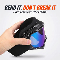 JAMIEWIN strap adjustment demo showing elastic band for secure helmet-compatible fit