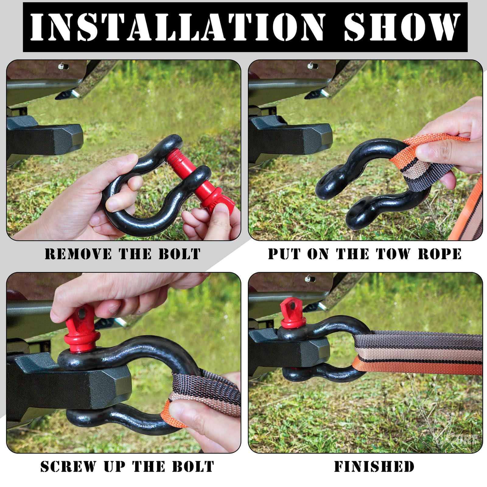 Jamiikury shackle held in hand showing size and portable convenience