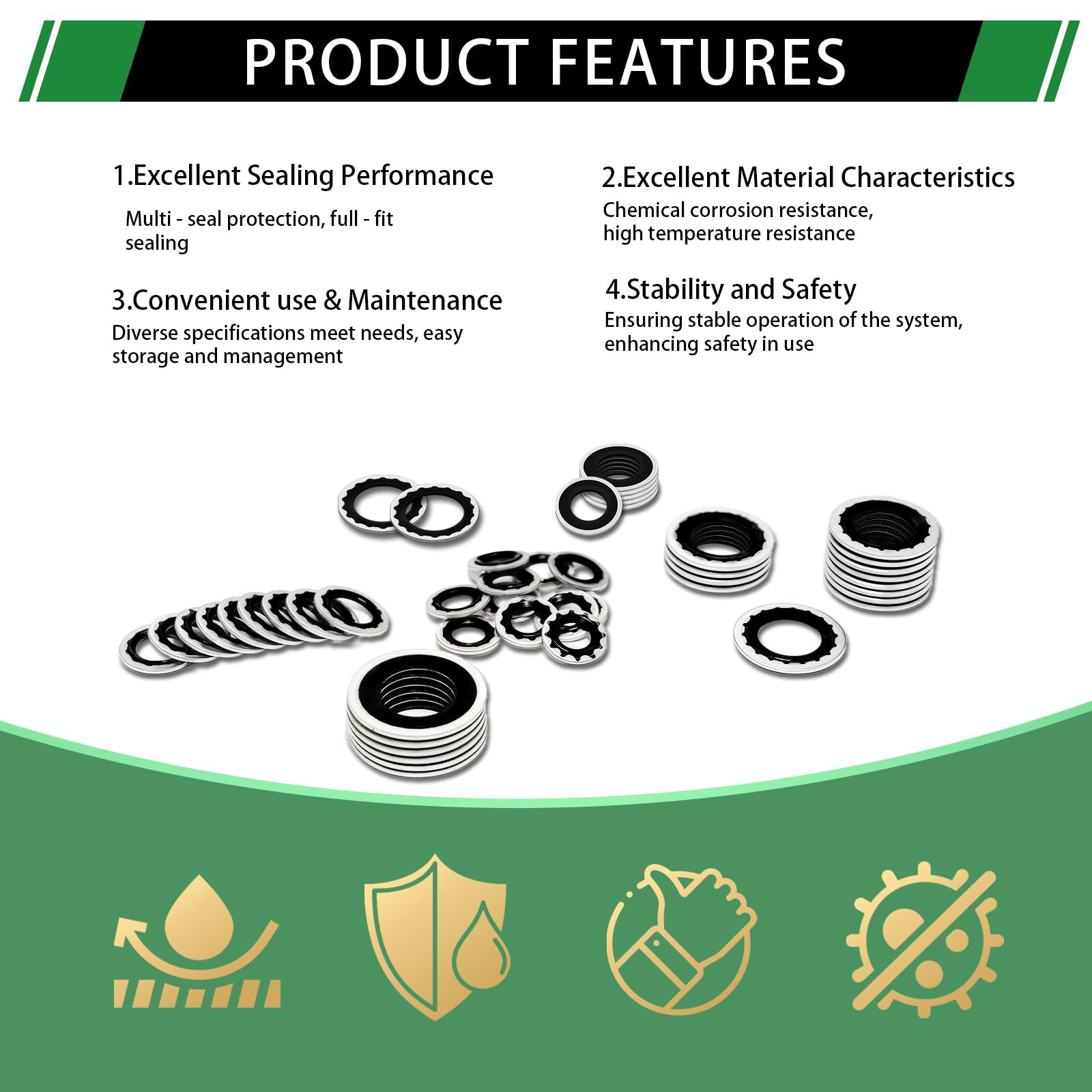 Japtend washers sorted in compartments for organized size identification benefit