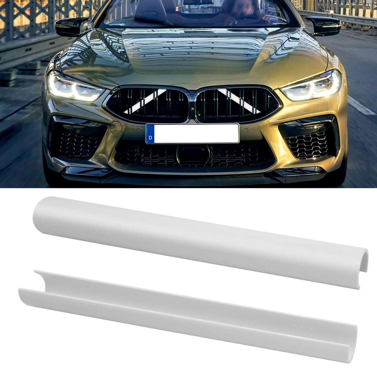 Jaronx front grille V brace installed showing sharper BMW look