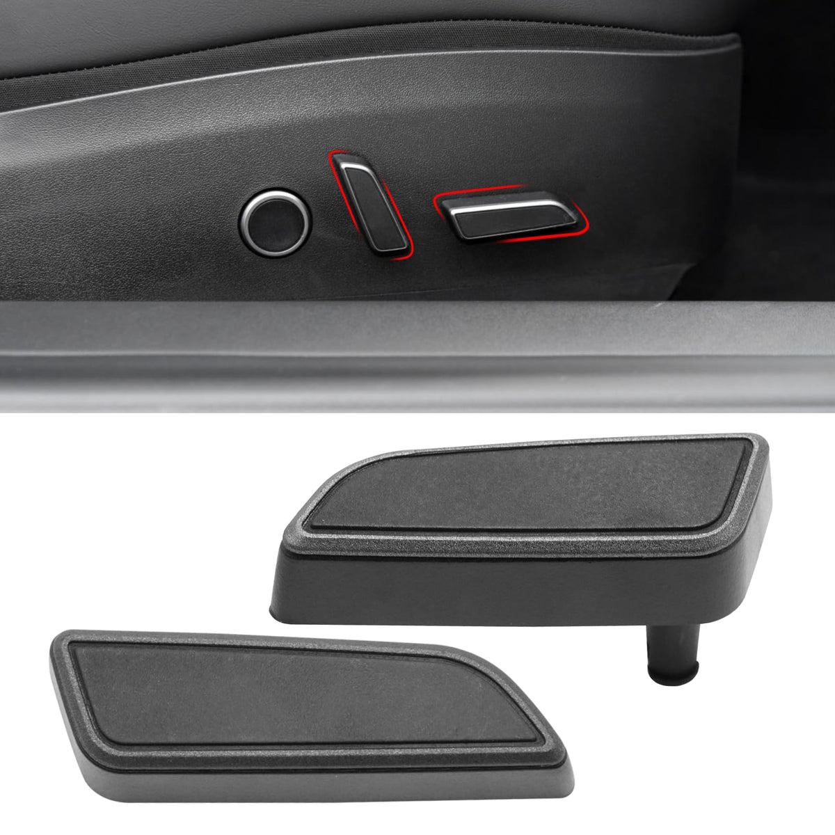 Jaronx front view of replacement seat buttons showing clean fit and restored controls