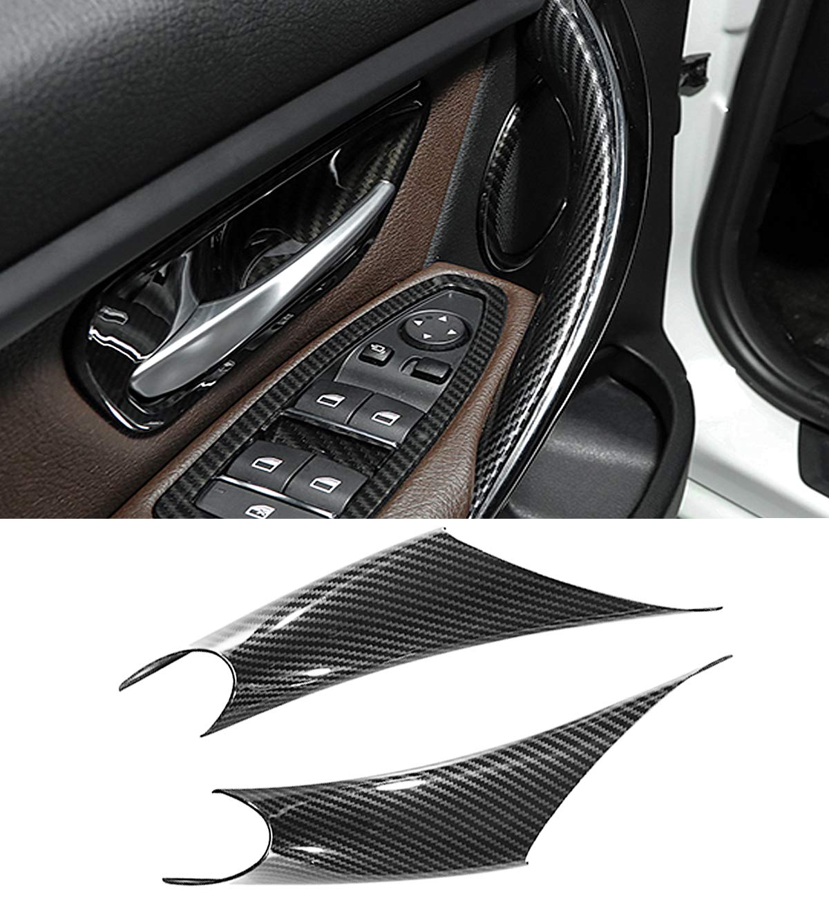 Jaronx front view showing both carbon fiber handle covers for interior upgrade benefit