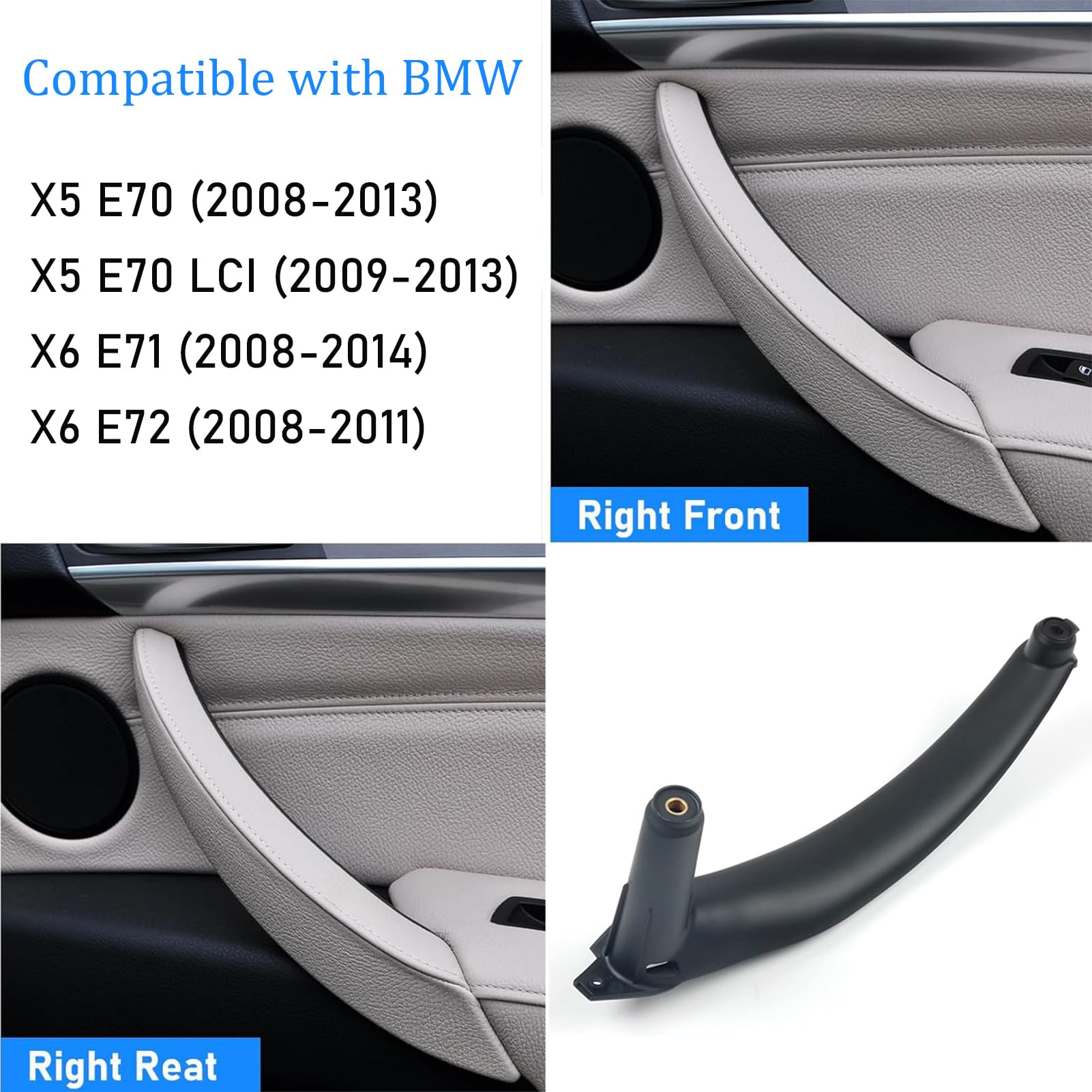 Jaronx handle installed in vehicle right-front demonstrating restored interior appearance