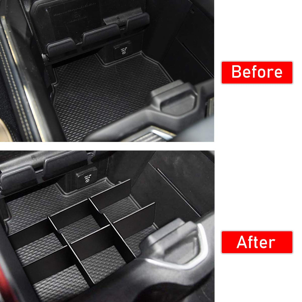 Jaronx installed under OEM sliding tray front position, prevents item loss benefit