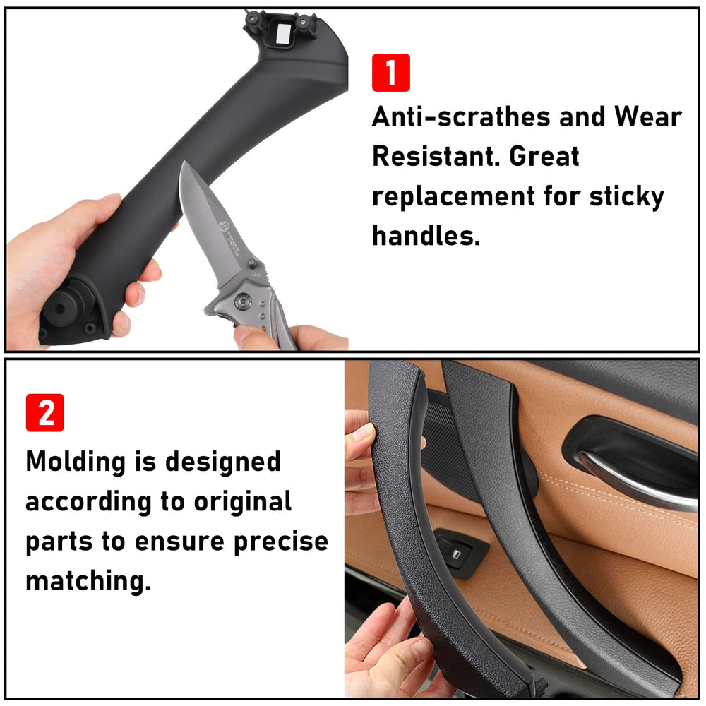 Jaronx rear door handle in vehicle showing correct size and scale