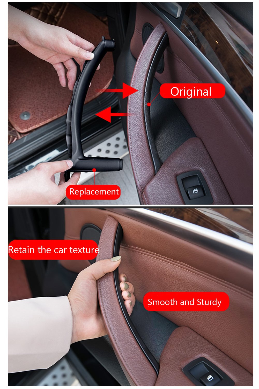 Jaronx handle next to a screwdriver for scale showing correct size and easy install