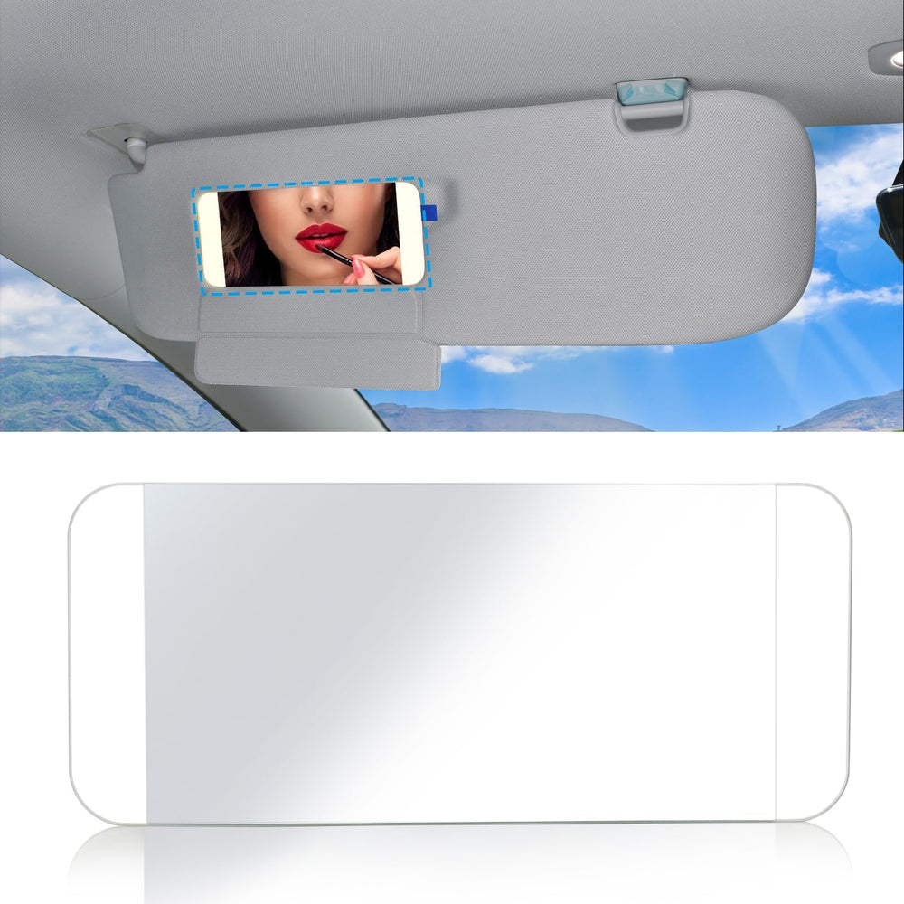 Jaronx mirror next to sun visor for size comparison and accurate fit benefit