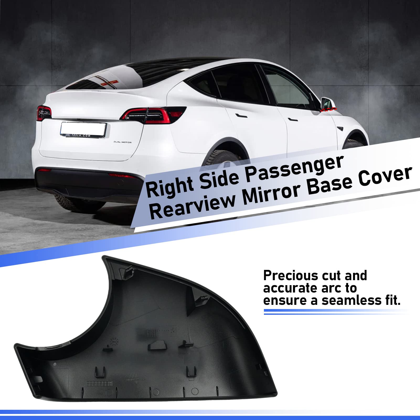Jaronx cover installed on Model Y side profile restoring factory look