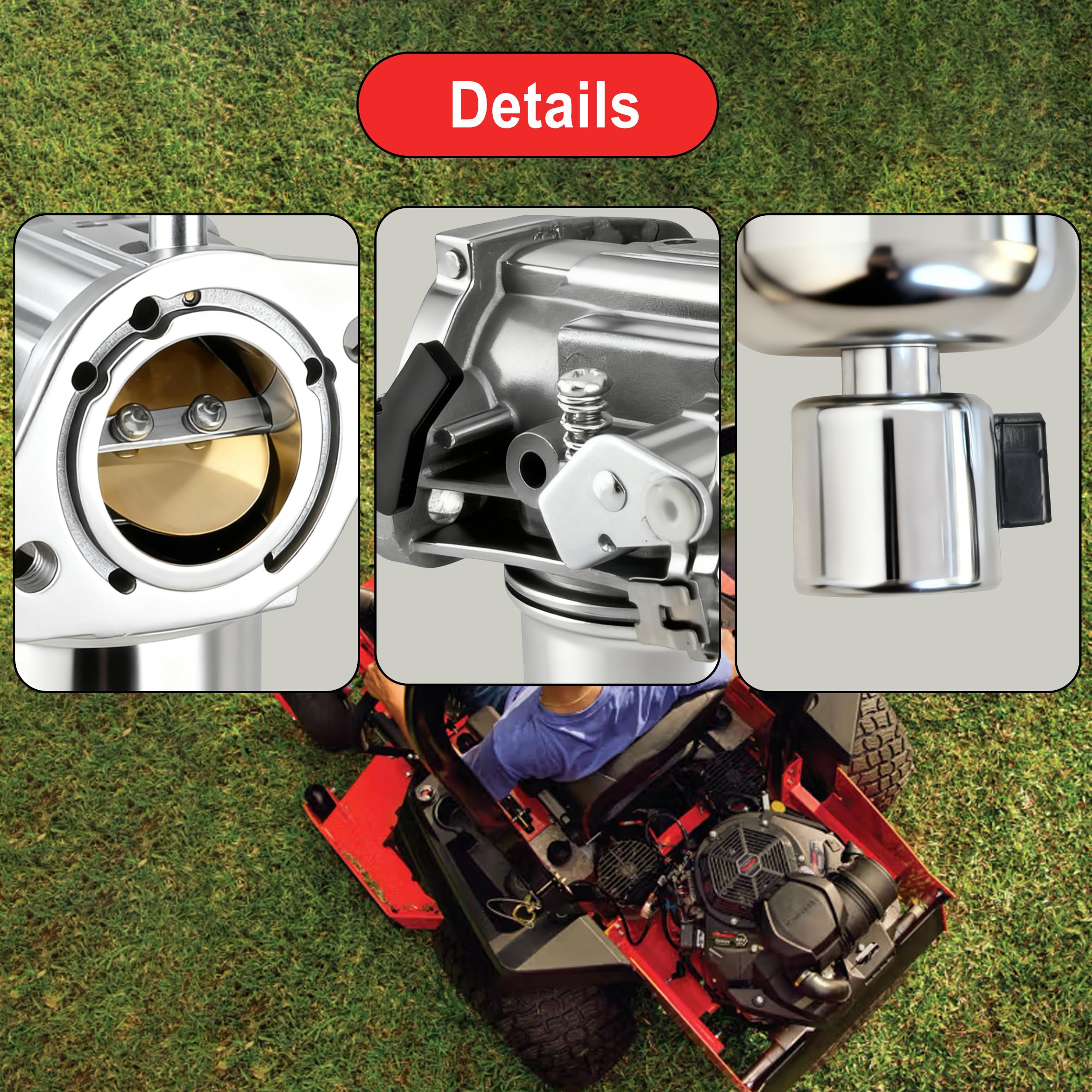 JAVENYIMAN carburetor installed on a Kawasaki engine demonstrating direct-fit replacement