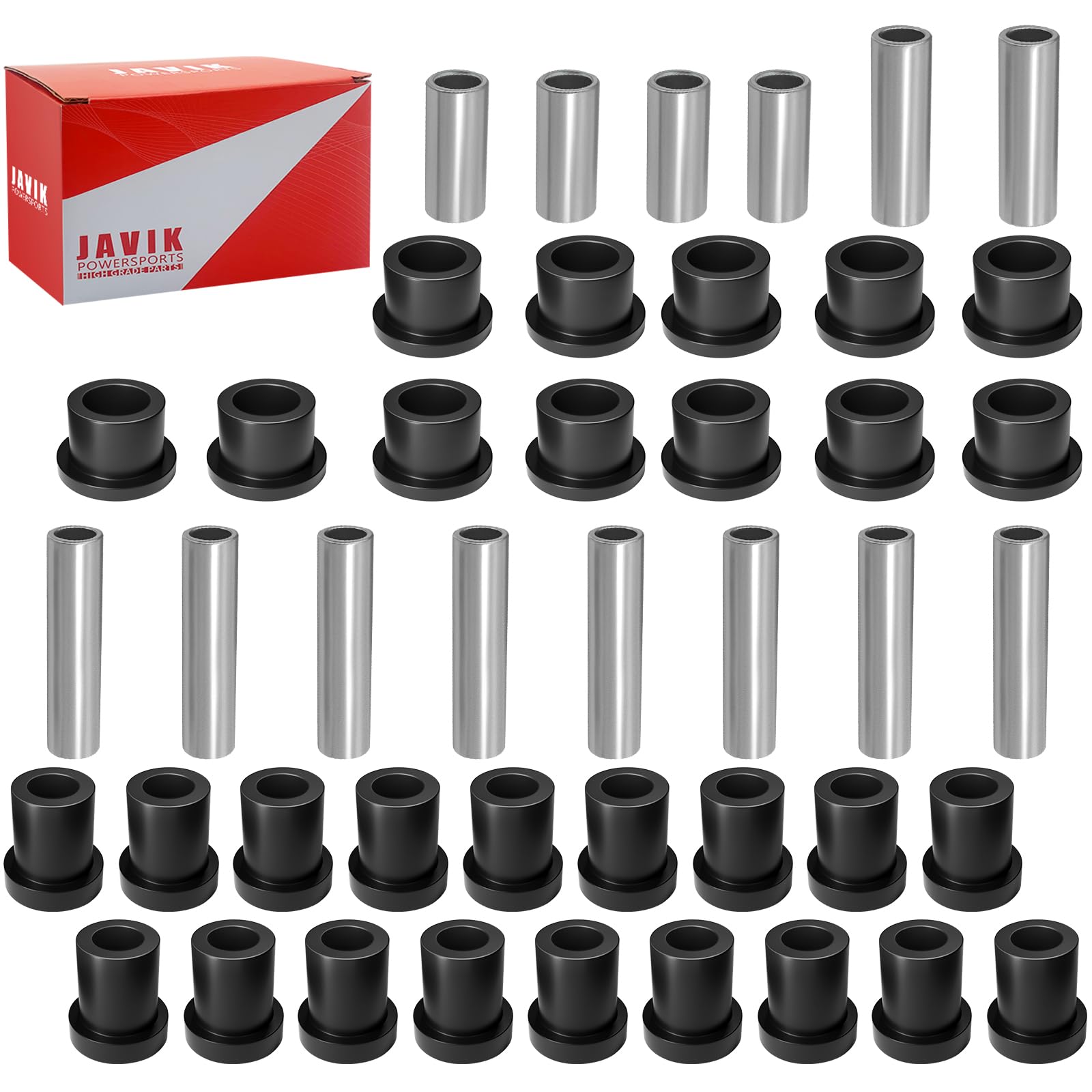 JAVIK front packaging showing full bushing kit and OEM numbers for easy identification