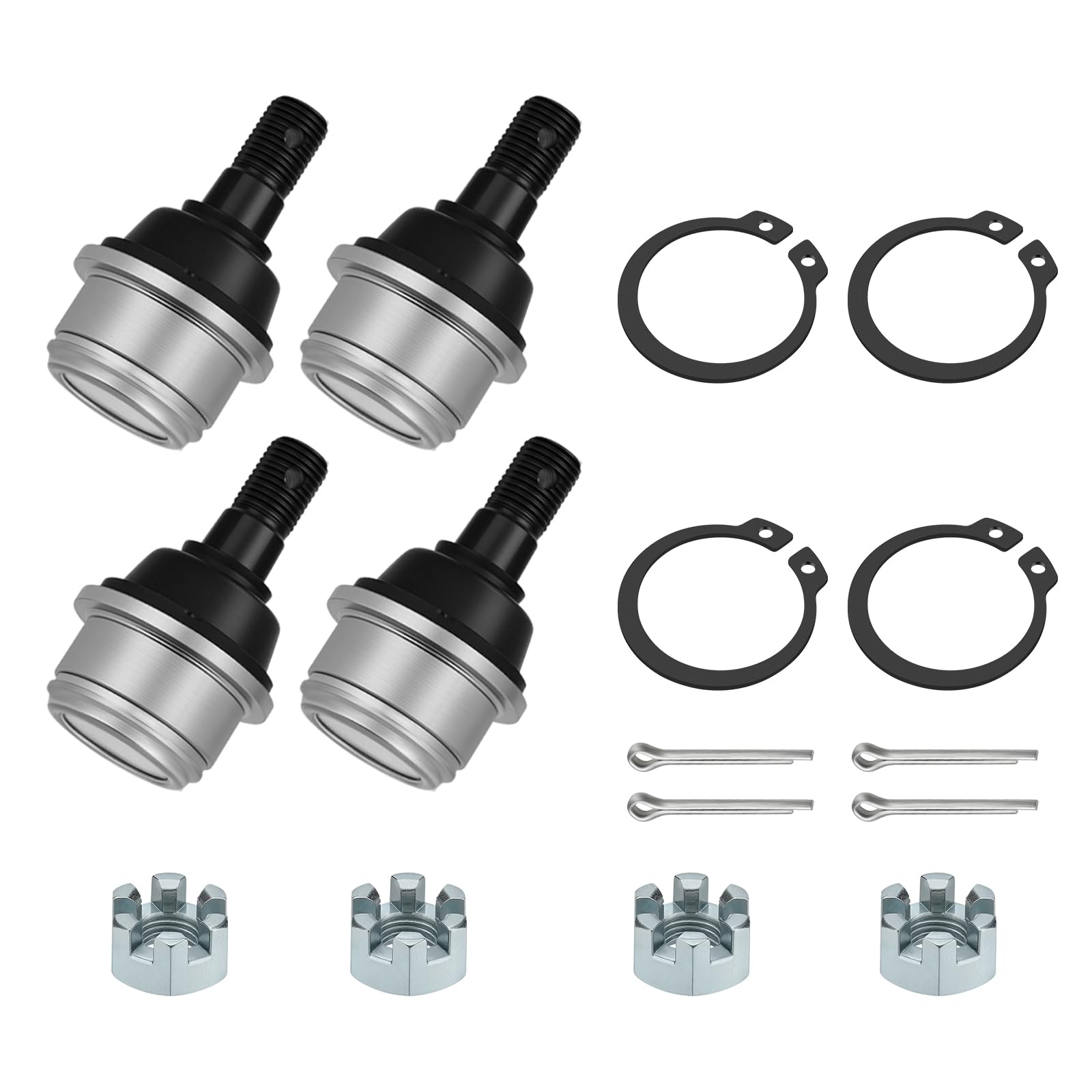 JAVIK front packaging overview showing all included ball joints and hardware benefits clarity