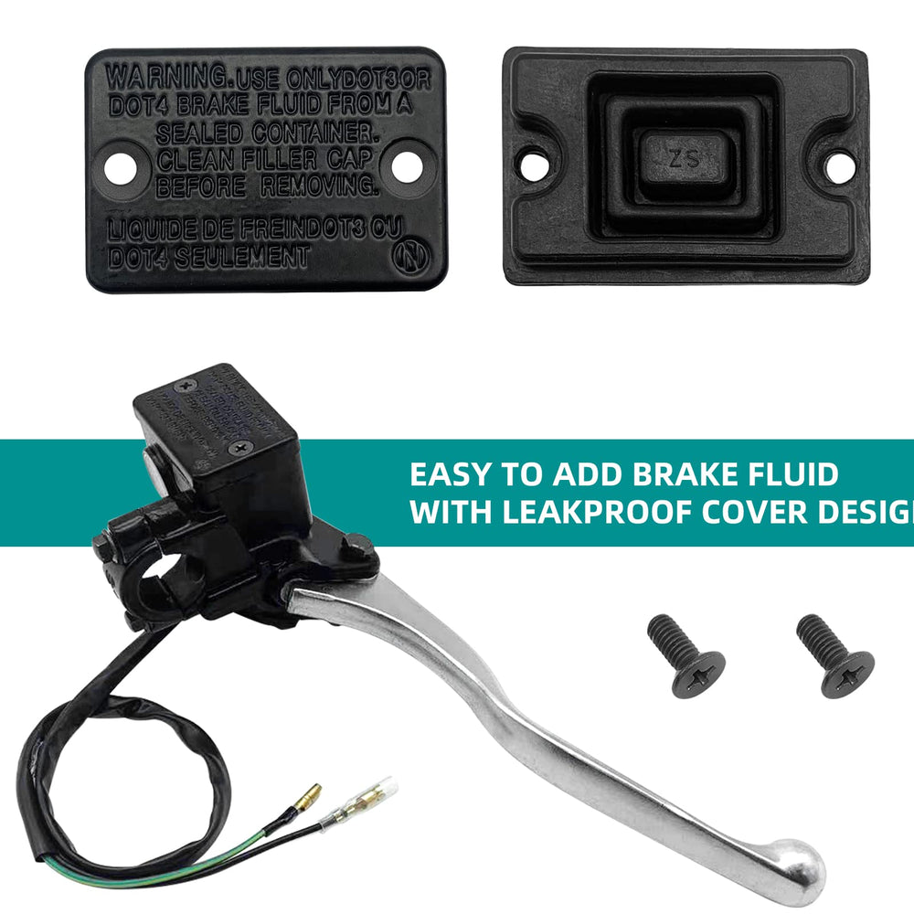 JAVIK master cylinder angle displaying fluid port and lever for clear installation reference