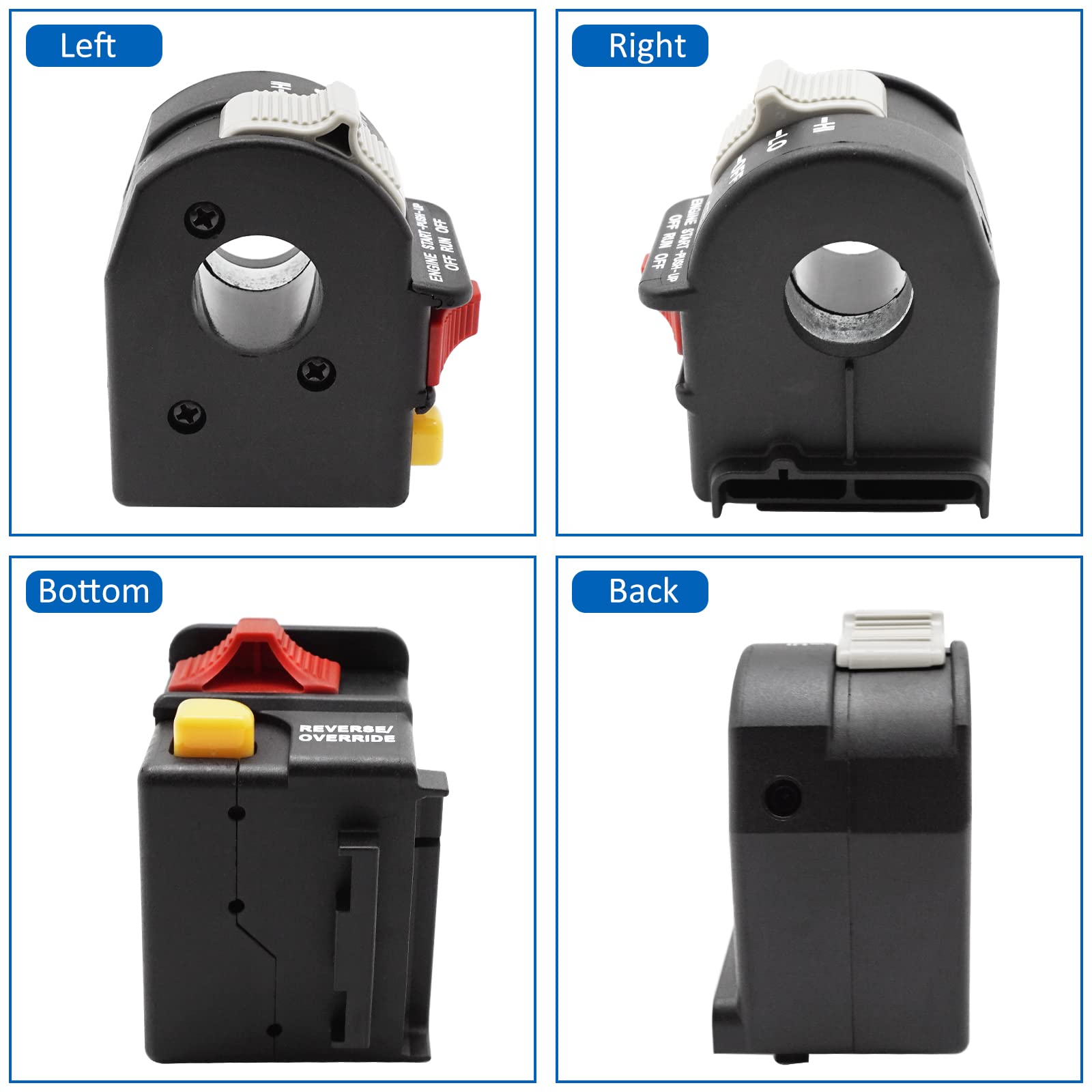 JAVIK switch beside hand showing compact size for ergonomic reach