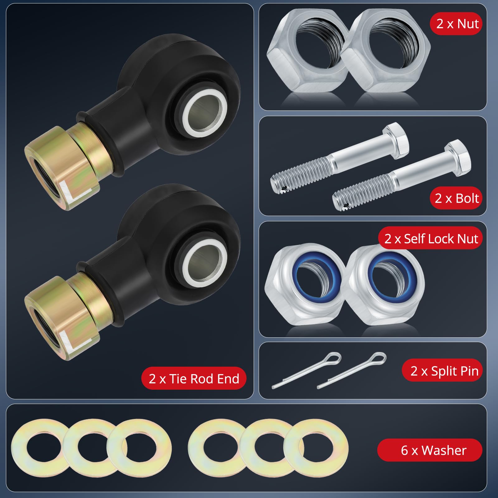 JAVIK tie rod end packaged with label showing OEM 7061054 compatibility for confident purchase