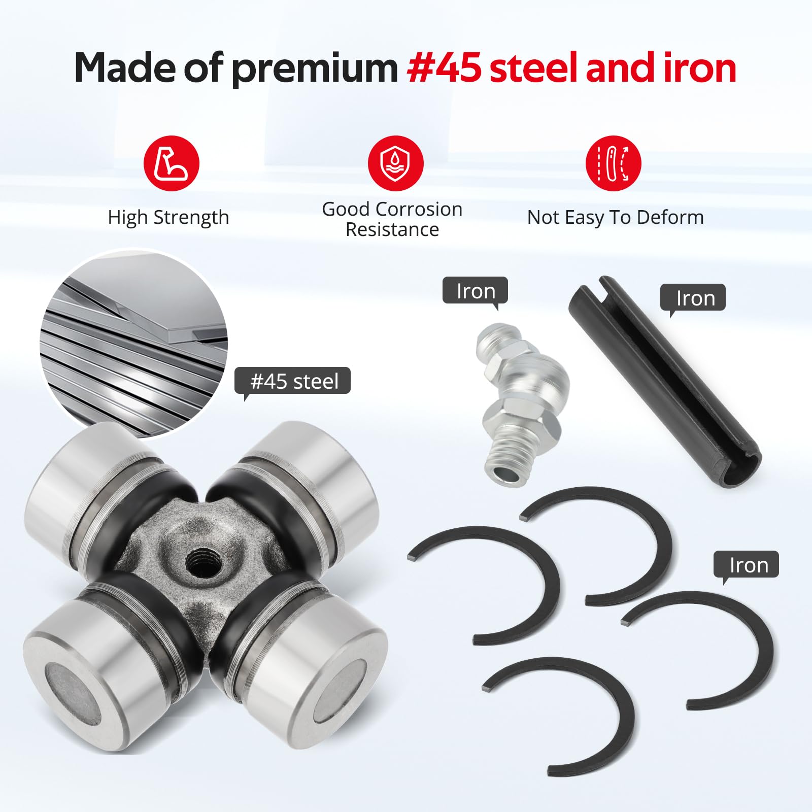 JAVIK grease nipple detail showing easy lubrication and extended service life benefit