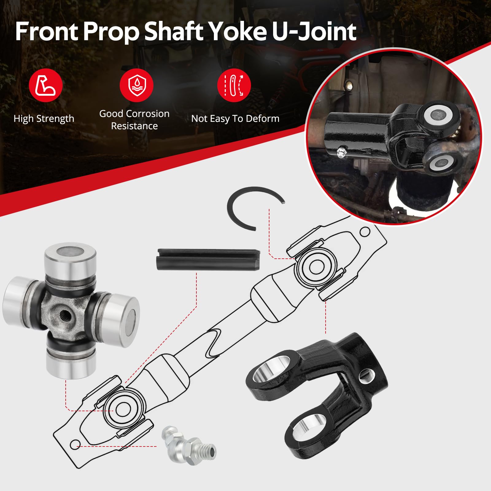 JAVIK yoke held in hand for scale showing compact robust construction