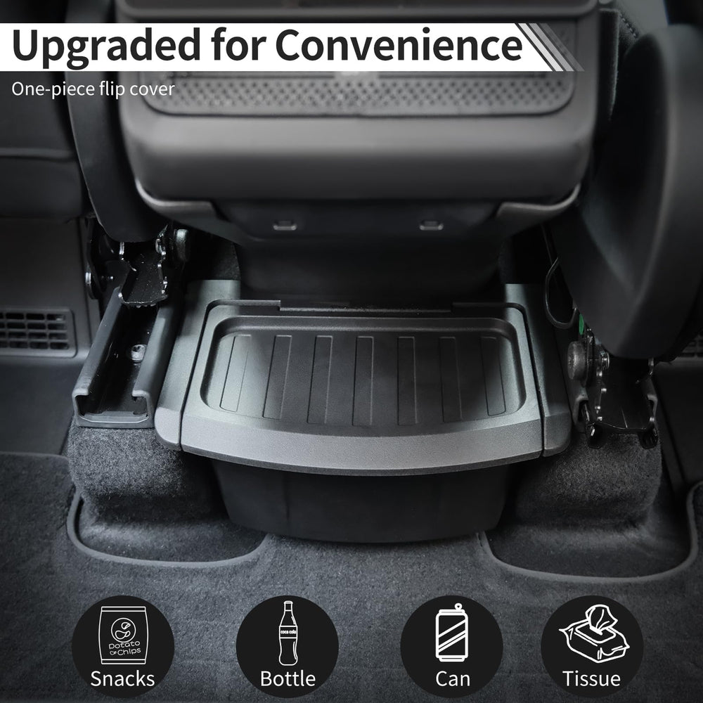 Jawjut installed behind Model Y rear center console keeping foot space clear